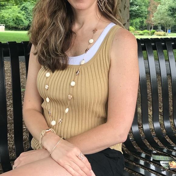 Host pick- Premier Designs 36” Rose Gold Necklace with white marbled stone - Picture 5 of 8